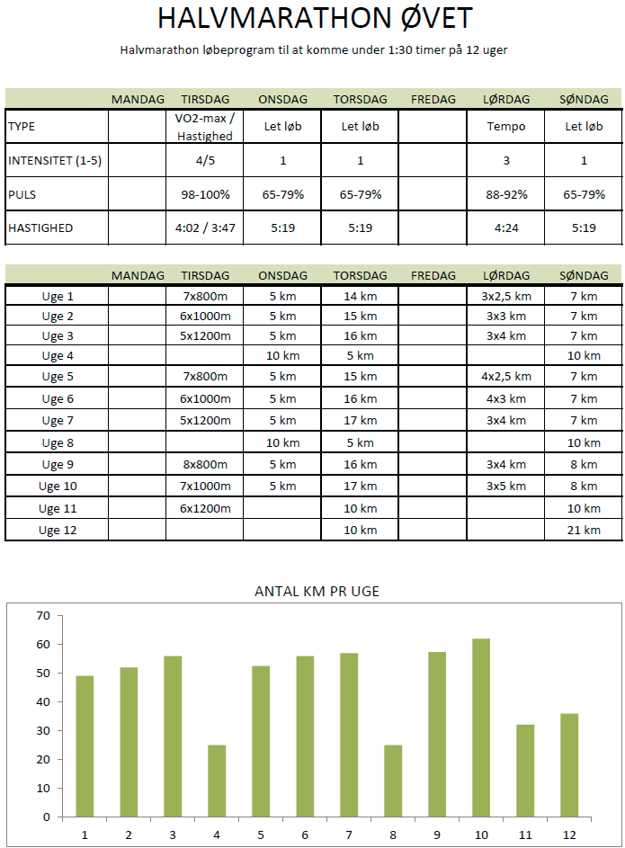 Half Marathon Running Program Under 1 30 Hours in 12 Weeks