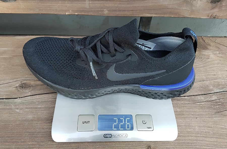 vægt på nike epic react