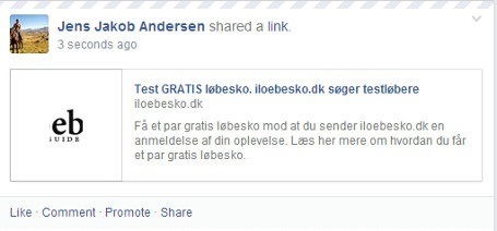 Del tekst på facebook