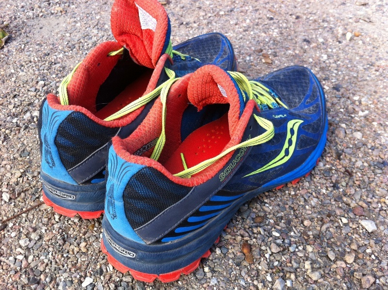 Saucony peregrine 3 rear slant running shoe