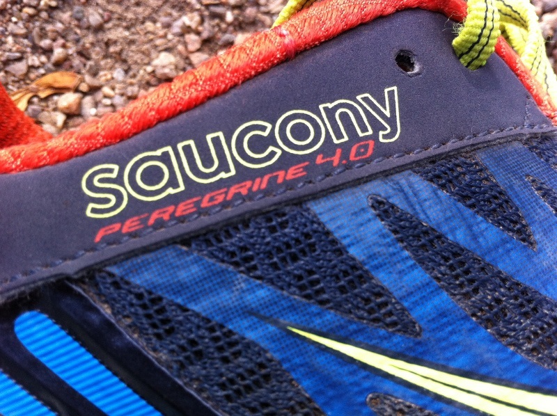 Saucony peregrine 4 peregrine closeup of the running shoe
